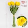 Штучний букет тюльпанів 9 бутонів/ 45 см (латекс/ живий дотик) жовтий