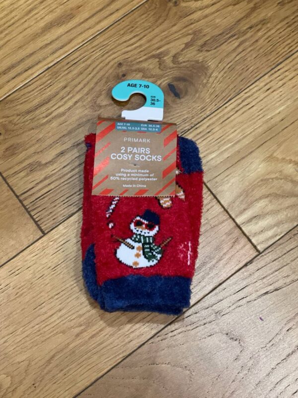 Шкарпетки дитячі м'які "Новорічні Пряники" Primark зі стоперами (1 пара)
