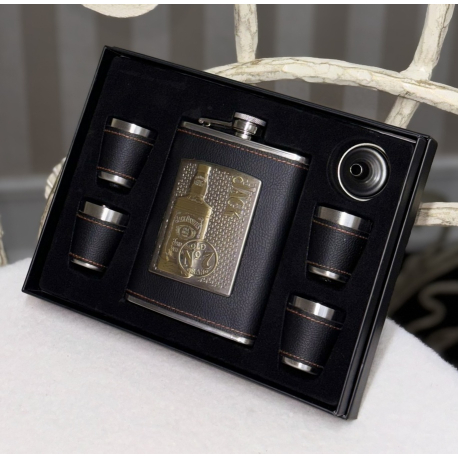 Набір чоловічий подарунковий "Jack Daniels" Фляга/ рюмки (23*17,5*4 см)