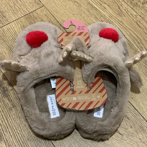 092a068b-4a98-4bb0-b5c9-b8d7b5c0ff7a.jpg Тапочки-сабо 3D жіночі Primark "Олені" з еко-хутра