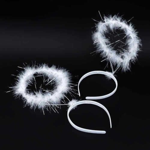 Обруч "Німб Ангела" білий пух