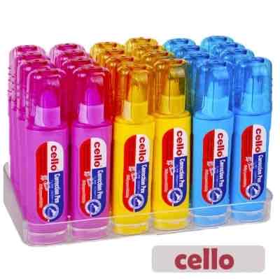 Коректор-ручка "Cello" прямокутний кольоровий корпус 8мл