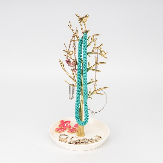 Настільна підставка для прикрас "Золоте дерево" 32,5 см кераміка з металом