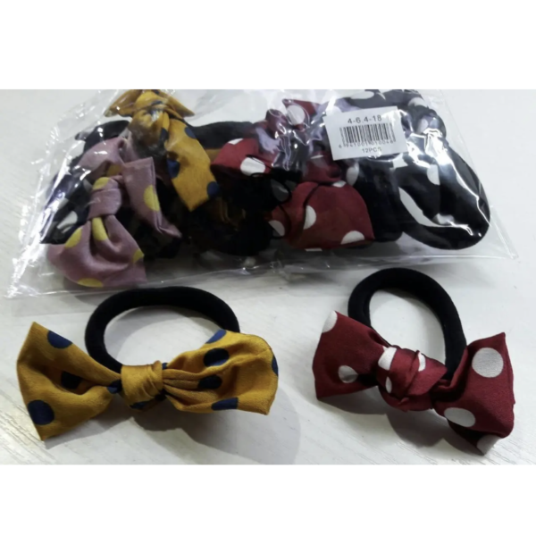 Гумка для волосся "Бант" в горошок 1 шт