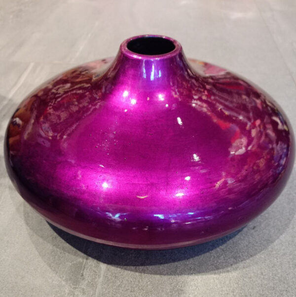 Ваза керамічна декоративна кругла плоска аметистова 18*30 см