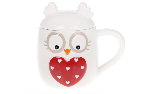 Чашка-Кухоль керамічний "Совушка" з кришкою 460 мл