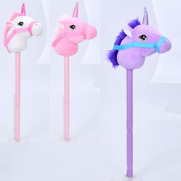 М'яка іграшка "Конячка/Єдиноріг" на палці 77 см мікс кольорів