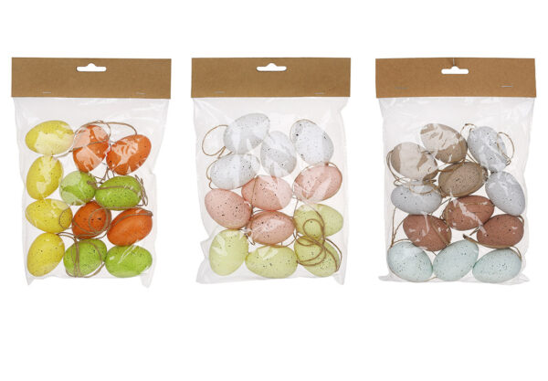 Набір великодніх підвісок "Яйце" (12 шт) 3,5*5 см мікс кольорів