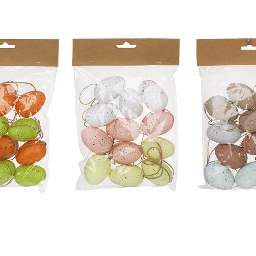 Набір великодніх підвісок "Яйце" (12 шт) 3,5*5 см мікс кольорів