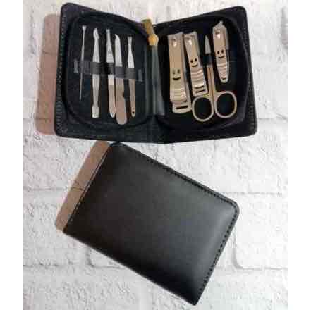Манікюрний набір 9 інструментів в чохлі чорний