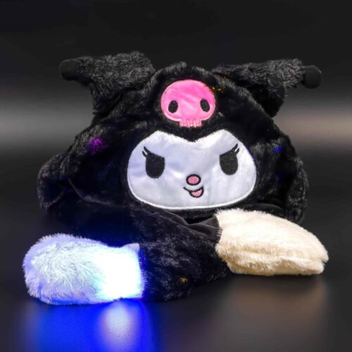 Шапка з рухливими вушками «Куромі» та підсвіткою чорна