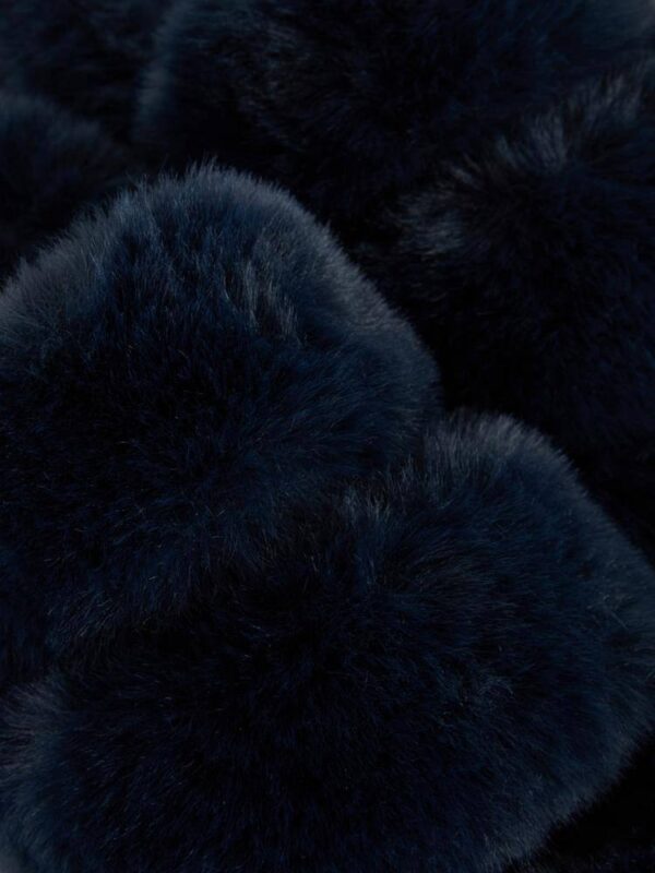 Тапочки жіночі з ремінцями Primark пухнасті (устілка меморі) чорні