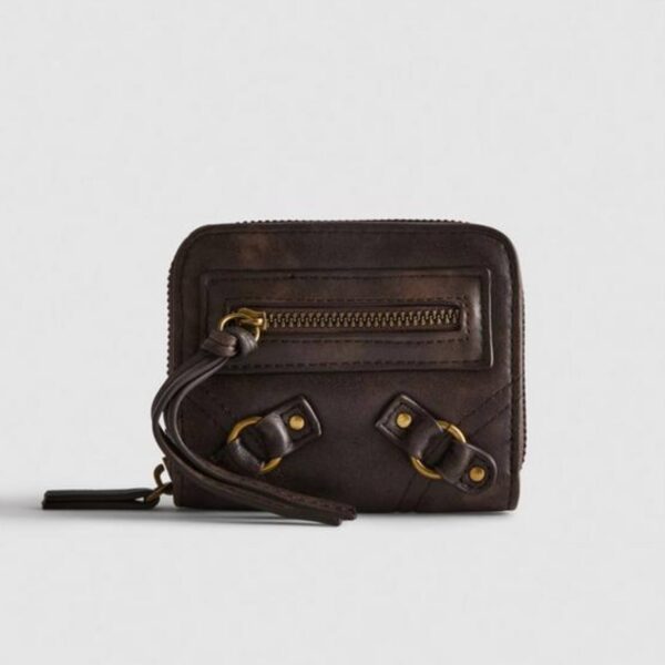 Гаманець компактний з еко-шкіри Primark коричневий