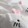 Тапочки-балетки жіночі "Hello Kitty" Primark тедді з ремінцем білі