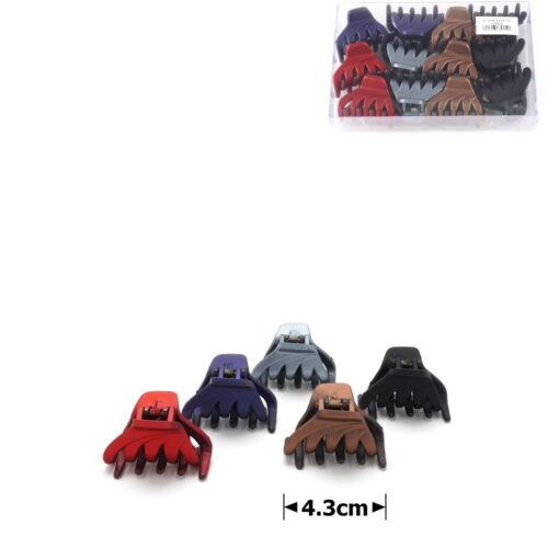 Заколка/ краб для волосся 4,3 см пластикова мікс кольорів