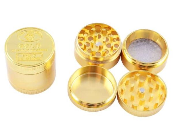 Гріндер/ Подрібнювач тютюну/ канабісу "Gold" 30х28 мм металевий золото