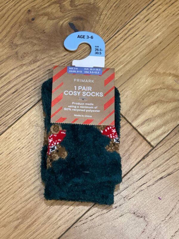 Шкарпетки дитячі м'які "Новорічні Ведмедики" Primark (1 пара)