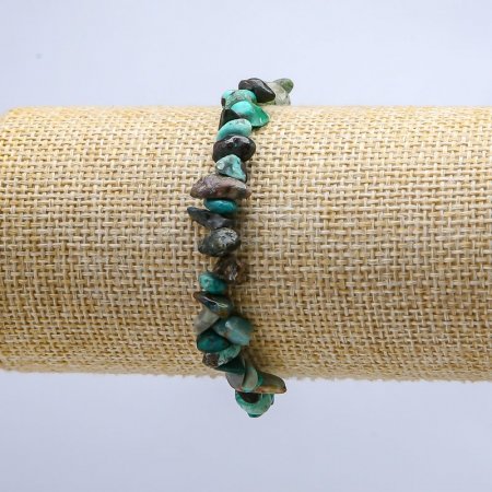 Браслет натур. Хризокола зелена крихта 10 мм стрейч