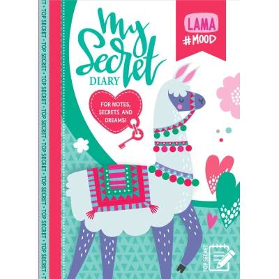Блокнот-секретник А5 "Лама" з глітером 48 арк