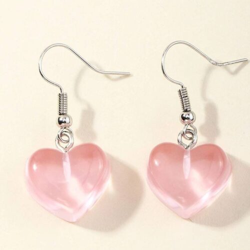 Сережки в стилі DIY "Льодяникове Серце" мікс кольорів