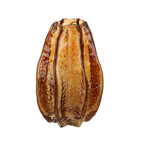 Ваза скляна «Карамбола» D13*30 см амбер
