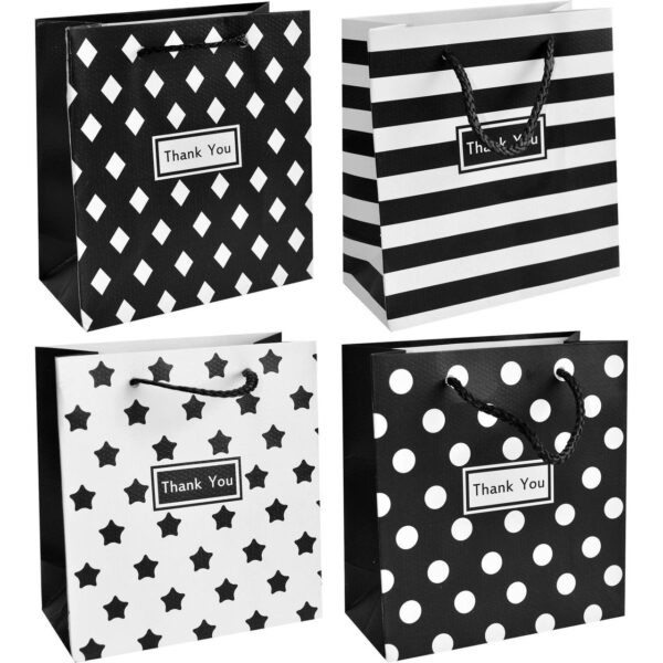 Пакет подарунковий “S” (23*18*10) "Thank you" чорно-білий