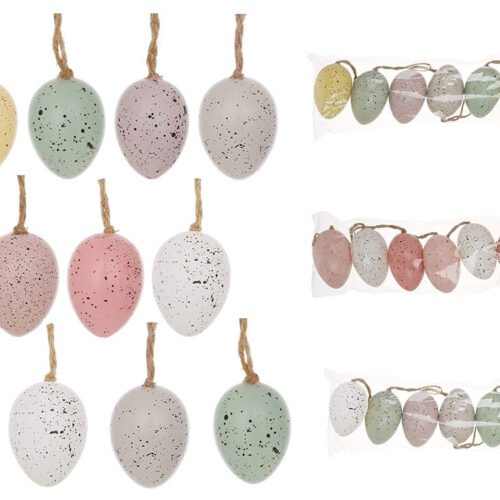 Набір великодніх підвісок "Яйце" (6 шт) 4*6 см мікс кольорів