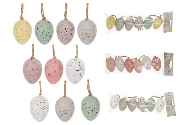 Набір великодніх підвісок "Яйце" (6 шт) 4*6 см мікс кольорів