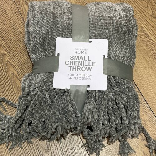 Плед "Small Chenille Throw" Primark суперм'який сіро-зелений 120*150