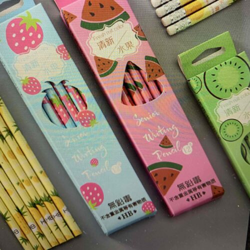 Олівець простий з гумкою, лимон/кавун/ківі/полуниця/кавун, 1 шт