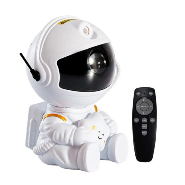 Нічник-проектор "Астронавт із зіркою" Міні білий з пультом