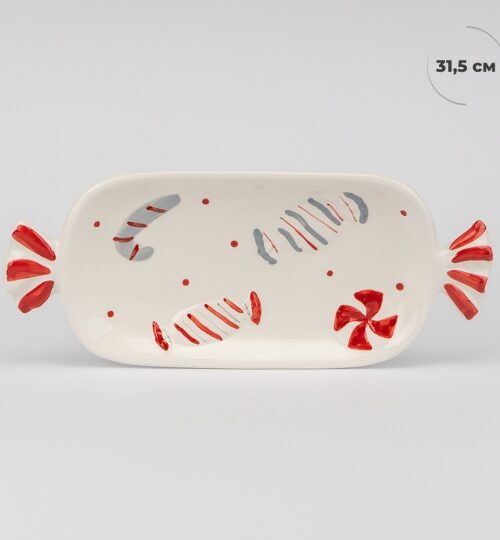 Блюдо керамічне "Новорічні цукерки" 31,5*13 см
