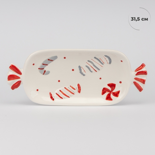 Блюдо керамічне "Новорічні цукерки" 31,5*13 см