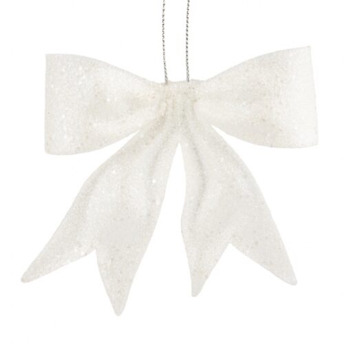 Бант декоративний 11 см блискучий білий