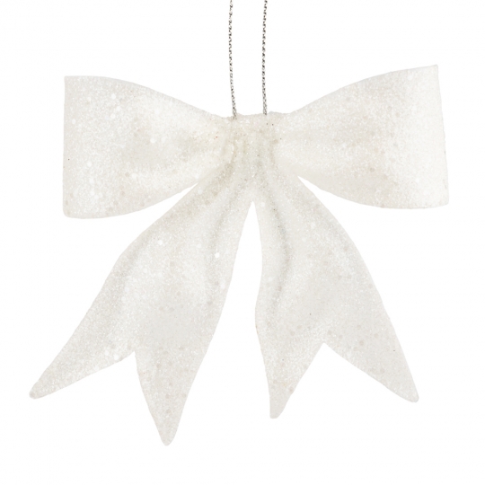 Бант декоративний 11 см блискучий білий