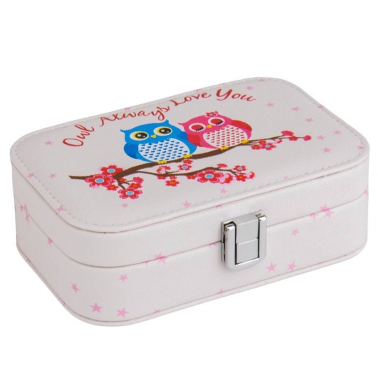 Скринька для прикрас з екошкіри "Совушки" 10*15*5 см