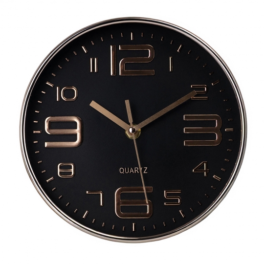Годинник настінний "Меридіан" 20 см чорно-золотий