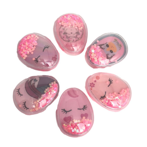 Щітка для волосся компактна дитяча прозора з наповнювачем