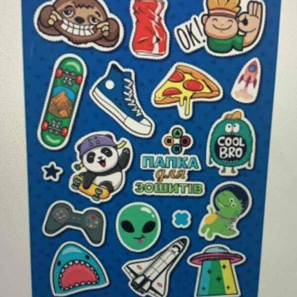 Папка для зошитів В5 "Стікери для хлопчиків" на гумці