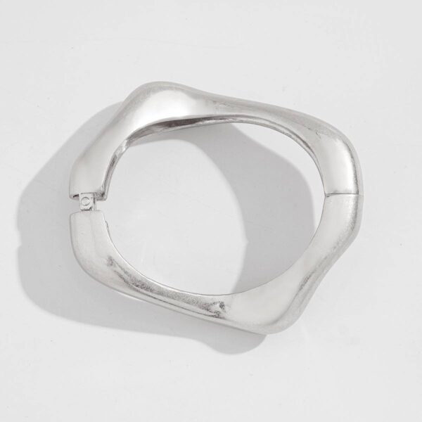 Браслет металевий "Хвиля" срібний