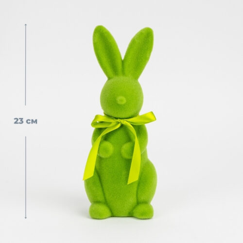 Фігурка "Зайчик" 23 см з флоковим напиленням зелений