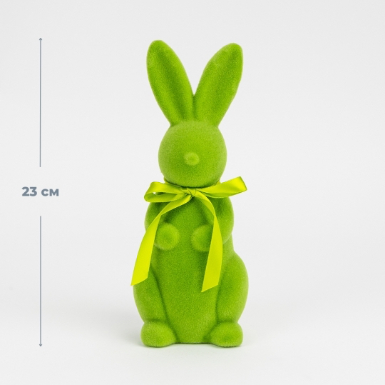 Фігурка "Зайчик" 23 см з флоковим напиленням зелений