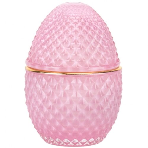 Шкатулка скляна "Фаберже" рожева" 12 см
