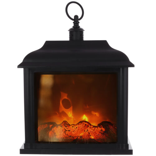 Декоративний світлодіодний камін 24*12*32.5 см на батарейках чорний