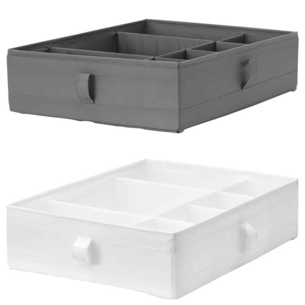 Органайзер/ Коробка SKUBB IKEA з відділеннями на шкарпетки/ нижню білизну/ аксесуари, білий/сірий 44х34х11 см