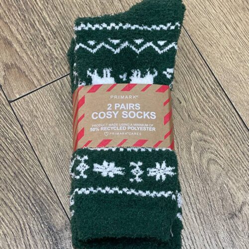 Шкарпетки домашні чоловічі м'які Slouch Cosy "Новорічні" Primark зі стоперами