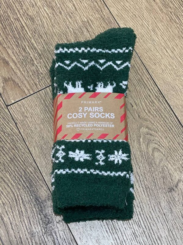 Шкарпетки домашні чоловічі м'які Slouch Cosy "Новорічні" Primark зі стоперами