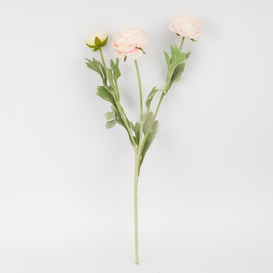 Штучна гілка ранункулюс 3 бутони 50 см персиковий