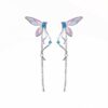 Сережки металеві "Стрикоза" срібні з блакитними камінцями (10234)
