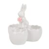 Підставка керамічна для 3 яєць "Білий кролик" 10,5 см біла